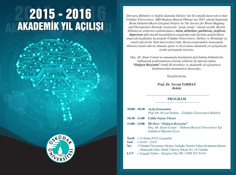 Üsküdar Üniversitesi 2015-2016 Akademik Yıl Açılış Programı