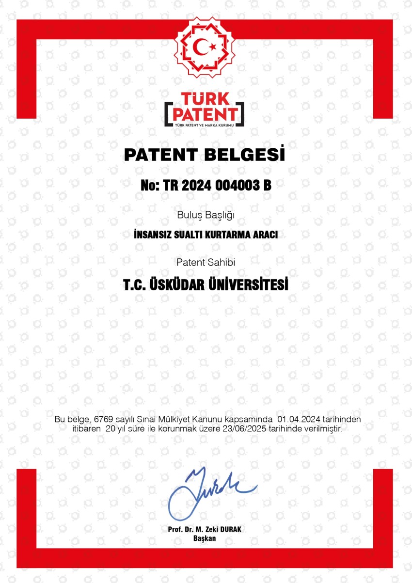 Patent Görseli - İnsansız Su Altı Koruma Aracı