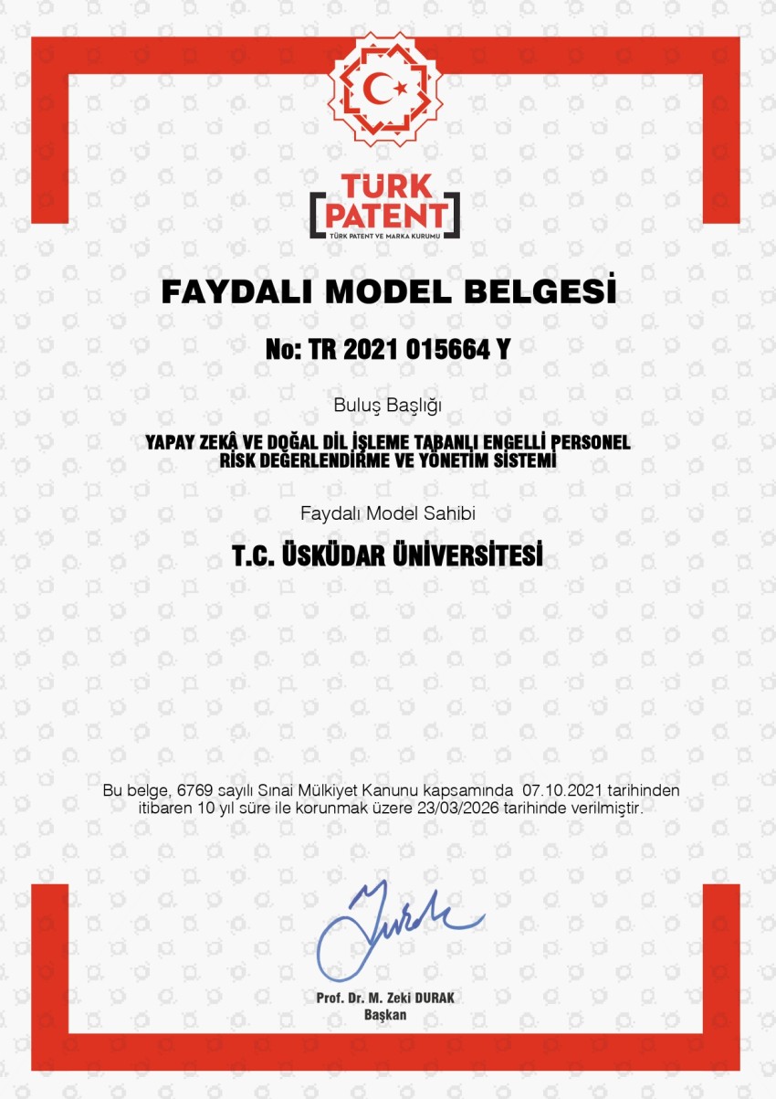 Patent Görseli - Yapay Zekâ Risk Değerlendirme